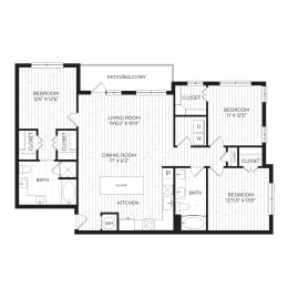 Aura High Pointe Apartments in Austin, Texas C1 Floor Plan