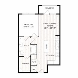 Aura Main Street New Apartments in Lewisville, Texas A1.3 Floor Plan
