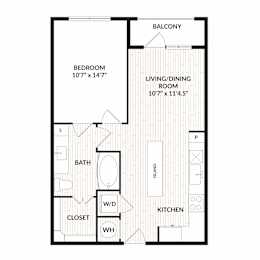 Aura Main Street New Apartments in Lewisville, Texas A1 Floor Plan