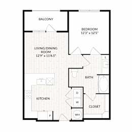 Aura Main Street New Apartments in Lewisville, Texas A4.3 ANSI Floor Plan