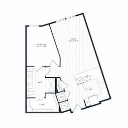 Aura Northline Apartments in Plano, Texas One Bedroom Floor Plan