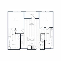 Aura Northline Apartments in Plano, Texas Two Bedroom Floor Plan