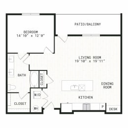 Aura Uptown Apartments in Phoenix, Arizona A3 Floor Plan