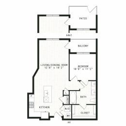Aura Uptown Apartments in Phoenix, Arizona A4 Floor Plan