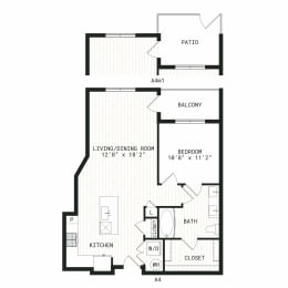 Aura Uptown Apartments in Phoenix, Arizona A4m1 Floor Plan
