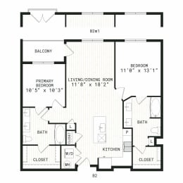 Aura Uptown Apartments in Phoenix, Arizona B2 Floor Plan