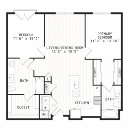 Aura Uptown Apartments in Phoenix, Arizona B2H Floor Plan
