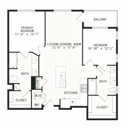 Aura Uptown Apartments in Phoenix, Arizona B3 Floor Plan