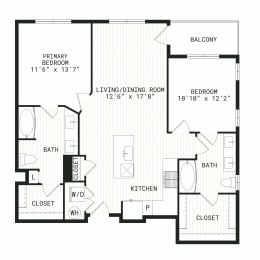 Aura Uptown Apartments in Phoenix, Arizona B3m1 Floor Plan