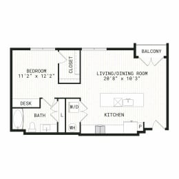 Aura Uptown Apartments in Phoenix, Arizona S2 Floor Plan