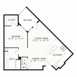 Aura Uptown Apartments in Phoenix, Arizona S3H Floor Plan