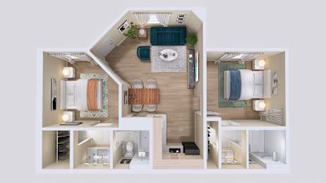 Avail Sandy Springs Apartments in Sandy Springs, Georgia 2 Bedroom Floor Plan