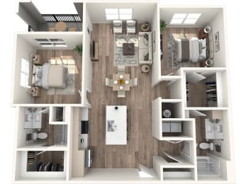 Avenue64 Luxury Apartments in O'Fallon, Missouri B1a Floor Plan