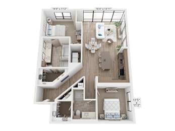 The Raleigh at Sloan's Lake Apartments in Denver, Colorado Two Bedroom Floor Plan