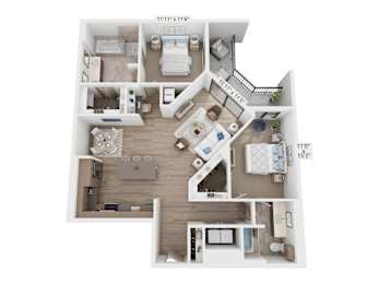 The Raleigh at Sloan's Lake Apartments in Denver, Colorado Two Bedroom Floor Plan