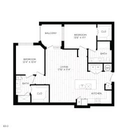 Aura 3Twenty Apartments B3 2D Floor Plan