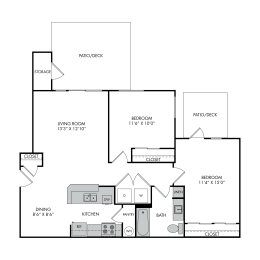 a floor plan of a house with a bedroom and a living room