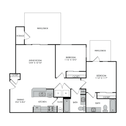 a floor plan of a house with a bedroom and a living room