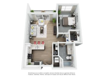 Boathouse Apartments 1x1 G Floor Plan