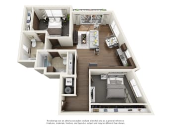 Boathouse Apartments 2 Bedroom D Floor Plan