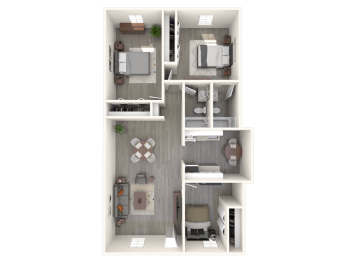 SITE Scottsdale Apartments C1 3D Floor Plan