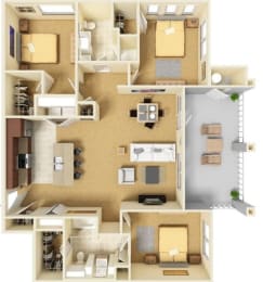 Landmark Conservancy Apartments C1 Floor Plan