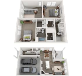 Caso Leander Luxury Rental Homes in Leander, Texas B1 Duplex Floor Plan