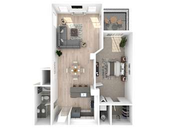Villaggio on Yarrow Bay Apartments Cassiano Renovated Floor Plan