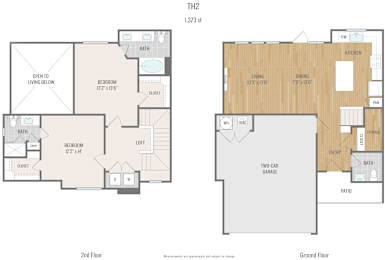 Centric One90 Apartments in Plano, Texas Townhome Floor Plan