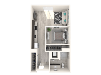 The Mercer Apartments Clarke Studio Floor Plan