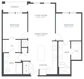 Corban Horizon West Apartments in Winter Garden, Florida B1 Floor Plan