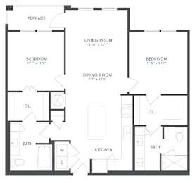 Corban Horizon West Apartments in Winter Garden, Florida B3 Floor Plan