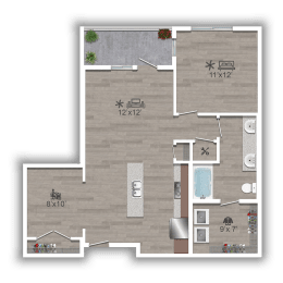 Discovery at the Realm Apartments 1A.1 2D Floor Plan