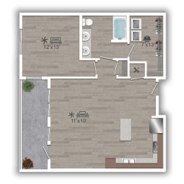 Discovery at the Realm Apartments 1B 2D Floor Plan