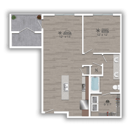 Discovery at the Realm Apartments 1G 2D Floor Plan