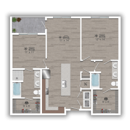 Discovery at the Realm Apartments 2A 2D Floor Plan