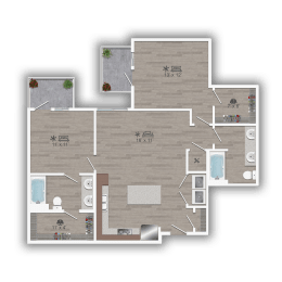 Discovery at the Realm Apartments 2G 2D Floor Plan