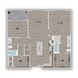 Discovery at the Realm Apartments 2I 2D Floor Plan