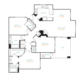 Desert Mirage 3 Bed 2 Bath Floor Plan