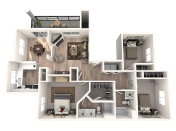 Evans Creek at Woodbridge Apartments in Redmond, Washington Redmond Renovated Floor Plan