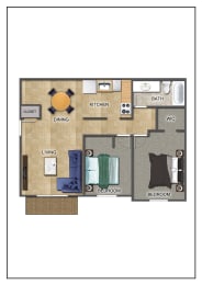  Floor Plan Two Bedroom One Bath