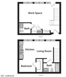 GEO Apartments Live Work Loft Floor Plan