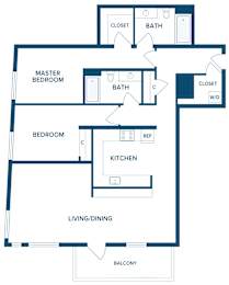 Goat Blocks in Portland, Oregon 2 Bed 2 Bath Floor Plan