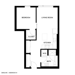 Gridline Apartments in Seattle, Washington 1x1 N Floor Plan