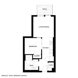 Gridline Apartments in Seattle, Washington Open 1 B Floor Plan