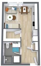 Gridline Apartments in Seattle, WA Studio Floor Plan