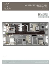 The Hayes on Stone Way Apartments Floor Plan 2X2 + Den C5 at The Hayes on Stone Way, Seattle, WA