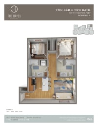The Hayes on Stone Way Apartments Floor Plan Open 2X2 C1 at The Hayes on Stone Way, Seattle, WA