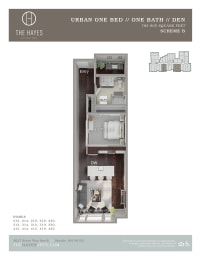 The Hayes on Stone Way Apartments Floor Plan Open + Den 6 at The Hayes on Stone Way, Seattle, Washington