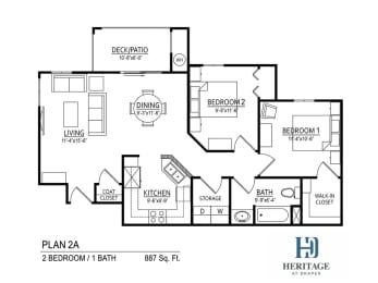Heritage at Draper Apartments in Draper, Utah 2A Affordable Floor Plan
